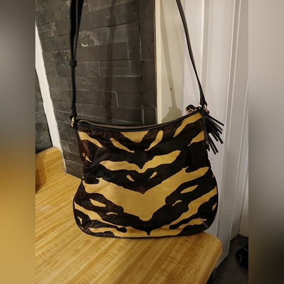 Henri Bendel EUC Animal Print Pony Fur Crossbody Bag - Picture 3 of 8